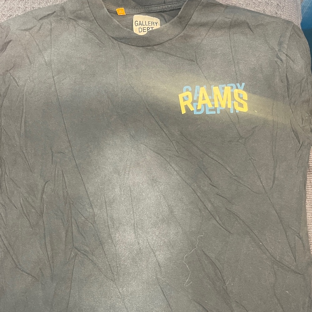 Gallery Dept Black Tee with RAMS Graphic